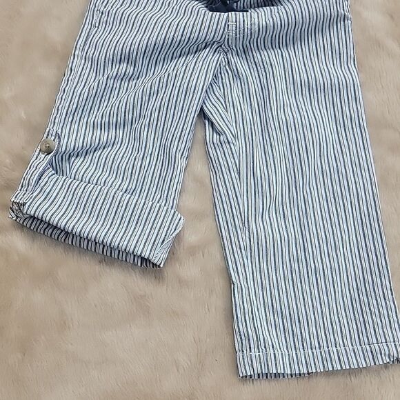JANIE AND JACK BLUE STRIPED SEERSUCKER ROLL-UP PANTS, SIZE 2T - Picture 8 of 12